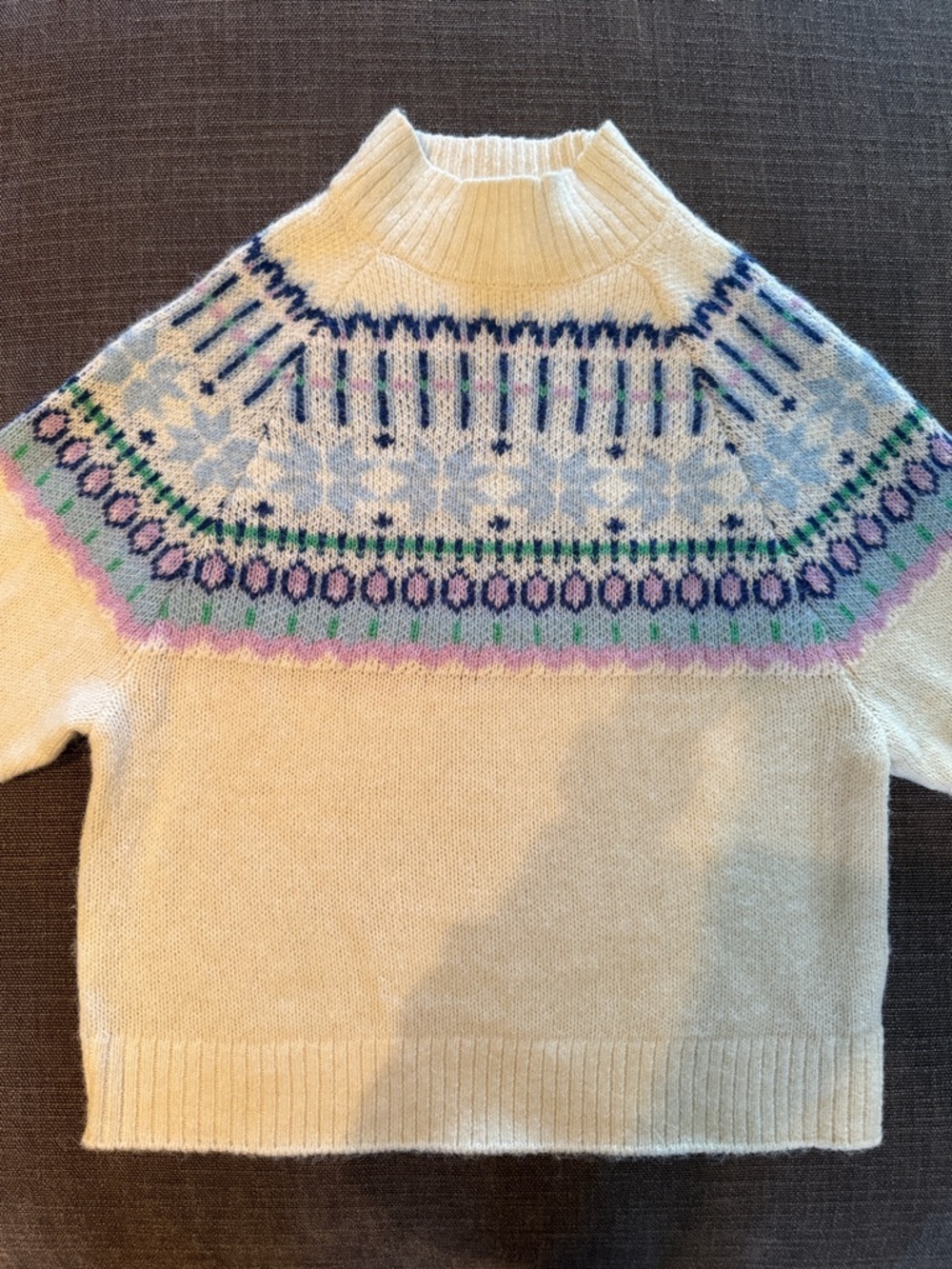 Old Navy Cream Nordic Yoke Sweater - Women's Small